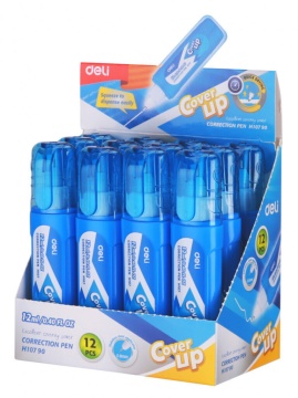 Корректирующий карандаш Deli 12мл голубой корпус