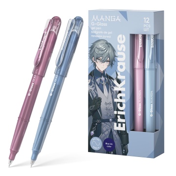 Ручка гелевая EK G-Glass Stick Manga синяя, 0.5
