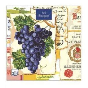 Салфетка Art Bouquet "Виноград" 33*33см, 20шт., 3-х слойная