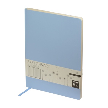Скетчбук 179*250мм 80л., сшивка, 100гр/м2, "Sketch and Art. Зефирный голубой"