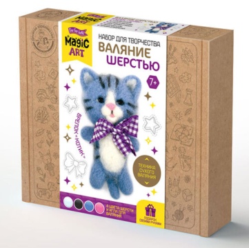 Набор для валяние шерстью "Котик" брелок 7+