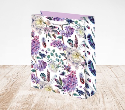 Пакет подар. бумажн. 41*56*24 см, 157гр/м2  Цветы