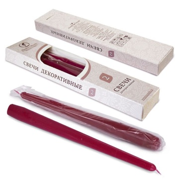Свеча античная малиновая 2 шт/уп