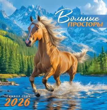 Календарь КВАДРАТ 227*233мм на 2026г. Вольные просторы