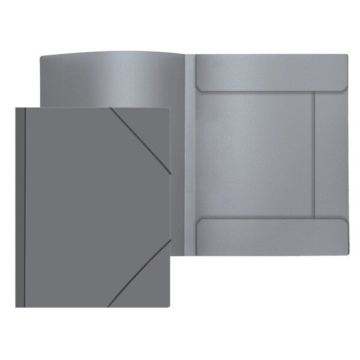 Папка на резинке А4 0,45мм серая