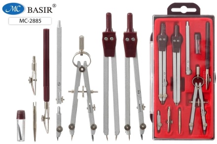 Готовальня: 9 предметов, в пластиковом футляре с европодвесом