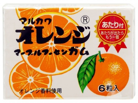 Жевательная резинка Marukawa " Апельсин" 6 шаров 8,1гр., /уп.36шт./
