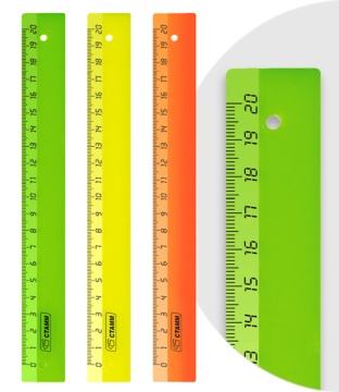Линейка 20 см цветная