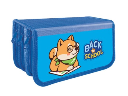 Пенал 3 отд. (190*105*60) молния, лам.картон "Ученый корги"