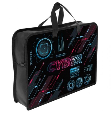 Папка для тетрадей. А4. Пластиковая, с ручками. КИБЕР НЕОН