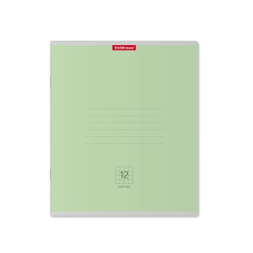 Тетрадь 12л клетка мелов "Классика" зеленый 60г.м2