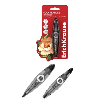 Корректирующая лента ErichKrause Spin Light Folk Motives, с автоматической фиксацией аппликатора, 5м