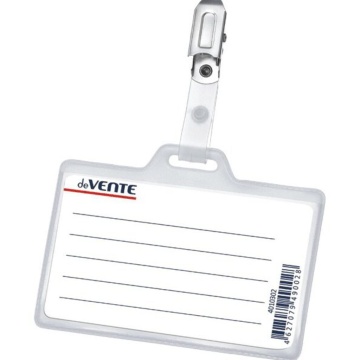 Бейдж 60х90 мм. прозрачный с клипом