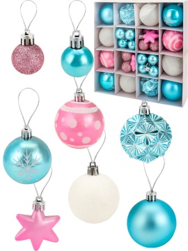 Набор елочных шаров 3-6 см,  28 шт. "Стильные тона"