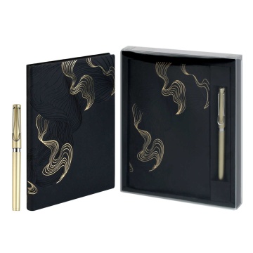 Набор Ежедневник недат. А5 кожзам., мягк.пер., 120л. + ручка "Виннер черный" ляссе