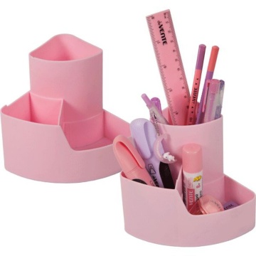 Подставка наст. "Corner" 11,5*11,5*12см , пластиковая, цвет розовый
