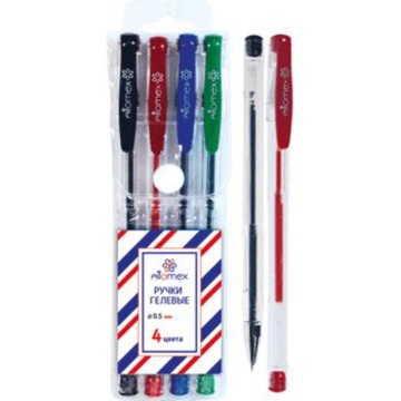 Набор гелевых ручек Attomex 4 цв., 0,5мм, в пласт.кор.*