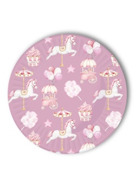 Тарелка бум. 18 см, 6 шт "Карусель"