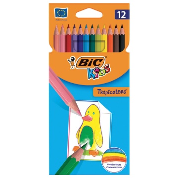 Карандаши цвет. 12цв  BIC TropiCouleur 2 пластиковые