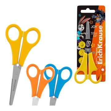 Ножницы ErichKrause JOY "Ну, Погоди! Каникулы", 13.5см, ассорти (в блистере по 1 шт.)