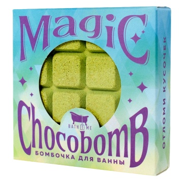 Бомбочка для ванны "Magic Choco" зеленая с блестками