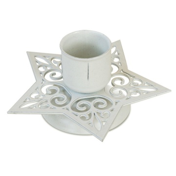 Подсвечник "Звезда узорная" белый 4*8см