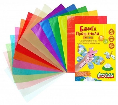 Бумага цв. А4 15цв. 15л. прозр двухст. "Каляка-Маляка" офсет. в папке