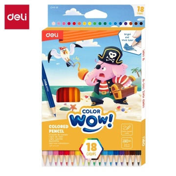Карандаши цвет. 18цв Deli  COLORWOW!  шестигранные, 2дизайна