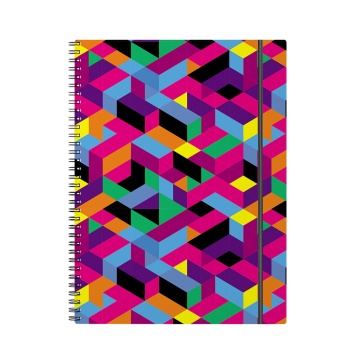 Тетрадь общая с пласт. обл. на спирали ErichKrause Стиль диско, текстура песок, А4, 80 л., клетка, н