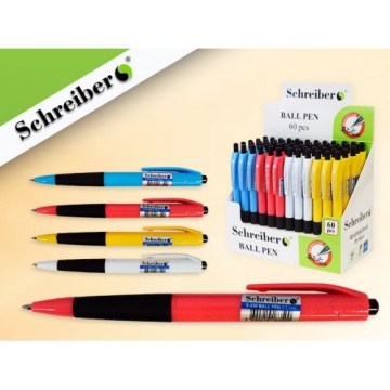 Ручка шариковая. Автоматич. Пиш.узел 0,7 мм. Цветной пластик. корпус. Дл.стержня 107 мм. Синяя. В ассортименте