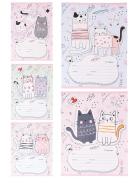 Тетрадь А5 12л лин. Проф-Пресс "Друзья-котята-1" 5 диз.в спайке