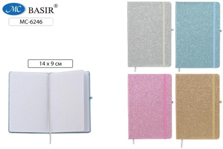 Записная книжка А6 80л. 7БЦ "Алмазная крошка" кл., резинка