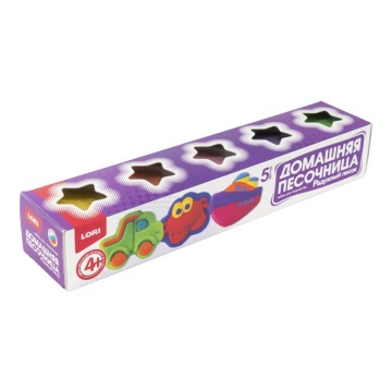 Кинетический песок 5 цв. по 140гр + формочка