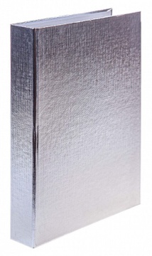 Тетрадь А5 120л кл. на кольцах Hatber бумвинил "METALLIC Серебро"