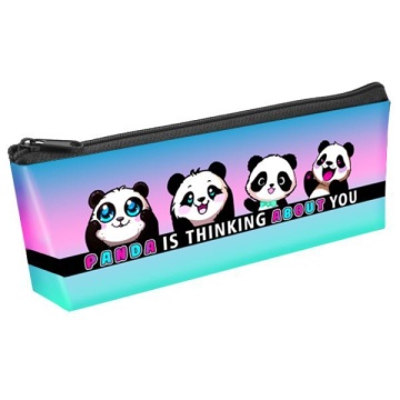 Пенал-косметичка (225*190*80) молния, ткань "Эмодзи панда"