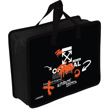 Папка А4 (335*260*100) с ручками, молния, пластик" Label. The X Graffiti"