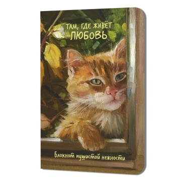 Записная книжка А5  32л скоба "Блокнот пушистой нежности Там, где живет любовь (кот в окне)"