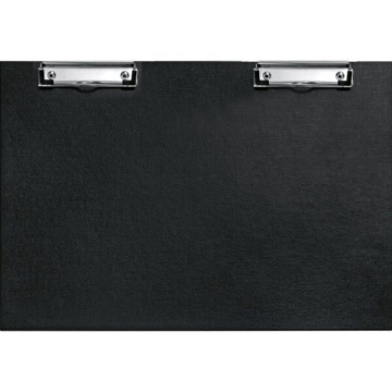 Клипборд А3 горизонтальный, 2 зажима, черный