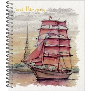 Тетрадь А5  96л кл. гребень Полином "Питер", БЕЗ ПОЛЕЙ