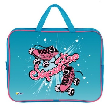 Папка А4 (350*265*75) с ручками, молния, ткань "Ролики"