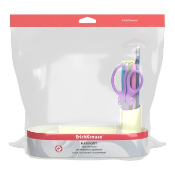 Набор настольный пластиковый ErichKrause Harmony, Pastel, желтый