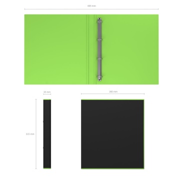 Папка-регистратор на 4 кольцах ErichKrause Акцент, А4, 35 мм, салатовый