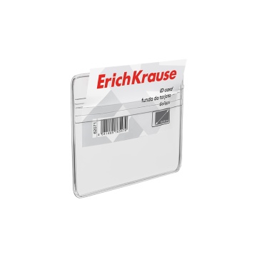 Бейдж горизонтальный в комплекте с лентой ErichKrause размер вставки 95х58 мм, прозрачный, цвет лент