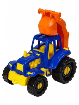 Машинка 18см "Иван" трактор с ковшом, классическая, пластик