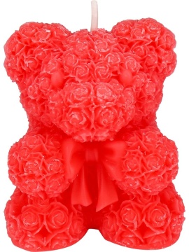 Свеча декоративная 4см "Медведь из роз"