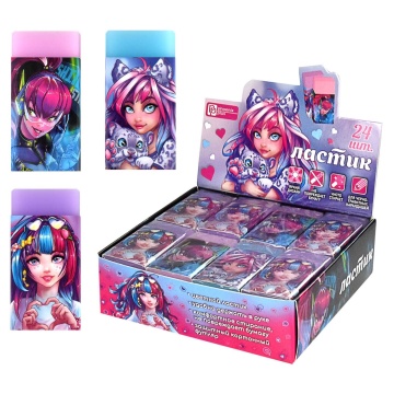 Ластик Феникс+ "Романтичные девушки" ассорти, 2,5*5*1см