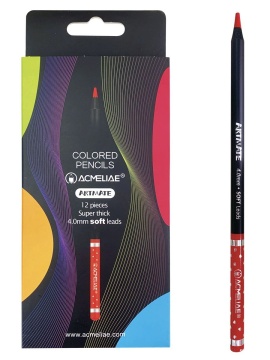 Карандаши цвет. 12цв  Acmeliae Blackwood Artmate, супермягкие, утолщенный грифель 4мм