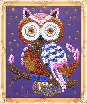 Картина из пайеток, 25х30см. СОВА