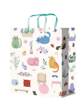 Пакет подар. бумажн. 18*23*8 см 128гр/м2 Кошачий уют