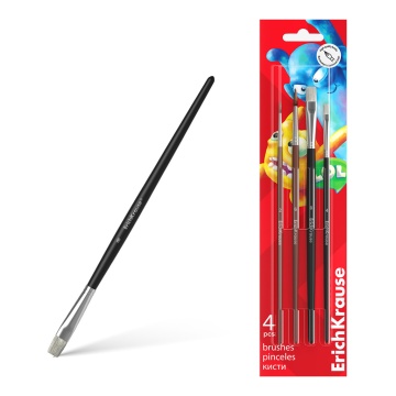 Набор кистей Erich Krause Jolly Friends пони 4шт. 2, 6, 4, 8, д/акварели и гуаши